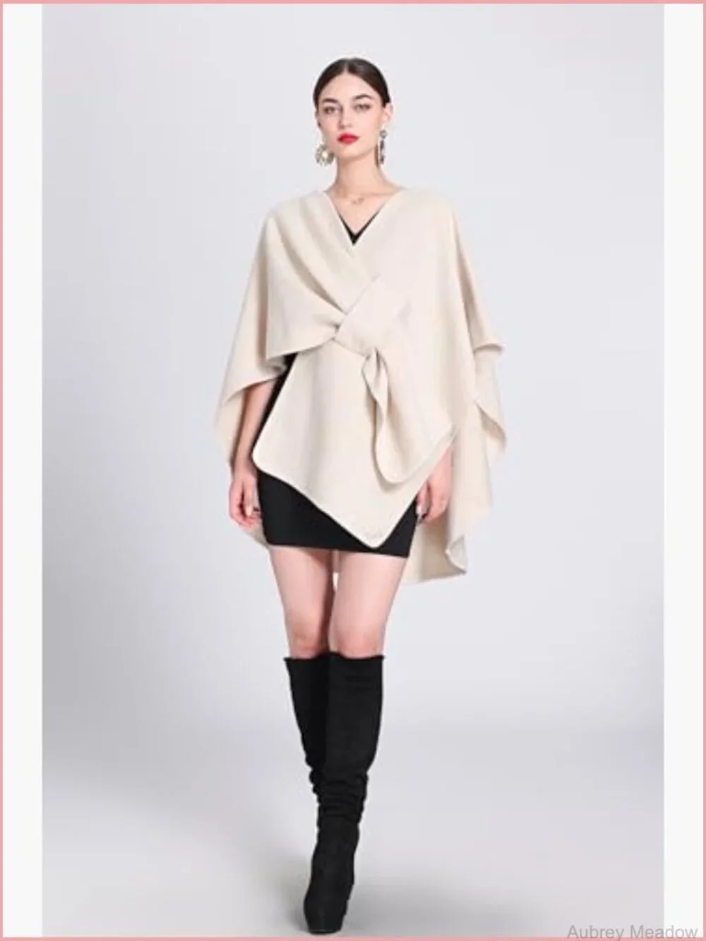 Open Front Cardigan Shawl Knit Wrap Poncho Cape Plus Size Fall Winter